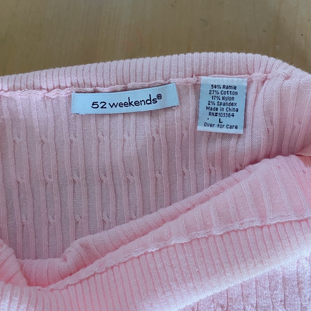 52 Weekends Pink Sweater tube top
